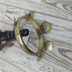 Whiting and Davis Vintage Coin Hinged Bracelet